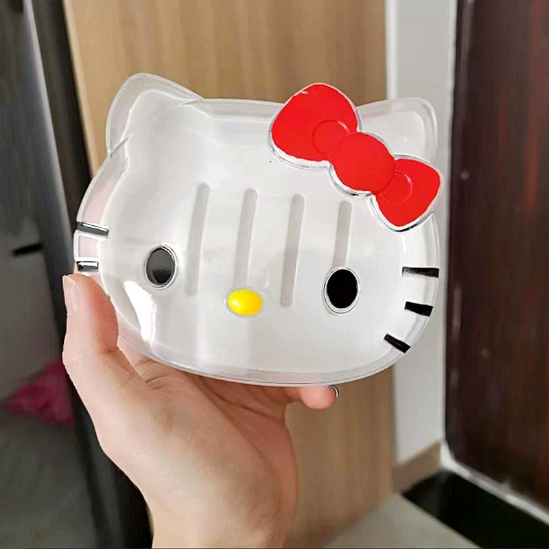 กล่องสบู่คิตตี้น่ารักเคาน์เตอร์สบู่ผู้จัดงานสบู่ระบายน้ํากล่องเก็บอุปกรณ์ห้องน้ํา - รูปที่ 3