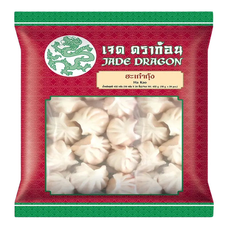 เจด ดราก้อน ฮะเก๋าไส้กุ้งแช่แข็ง 18 ก. 24 ชิ้น (JADE DRAGON Frozen Shrimp Hakao 18 g 24 pcs)