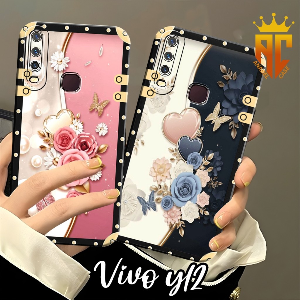 SOFTCASE VIVO Y12 Y12I Y15 Y17 Y19 Y30 Y30I Y50 Fashion Case Flower Motif Frame 2 - เคส Vivo - เคสสว