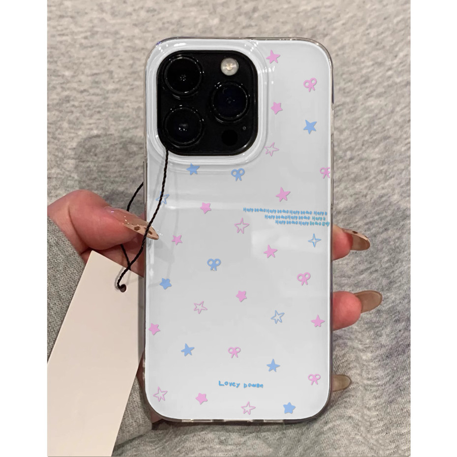 เคสไอโฟน13 กันกระแทก โบว์ดาวโรแมนติกสุดเก๋ สำหรับ iPhone 11 16 15 14 12 13 17 ProMax 16 15 11 13 14 Pro 17 16 15 14 Plus