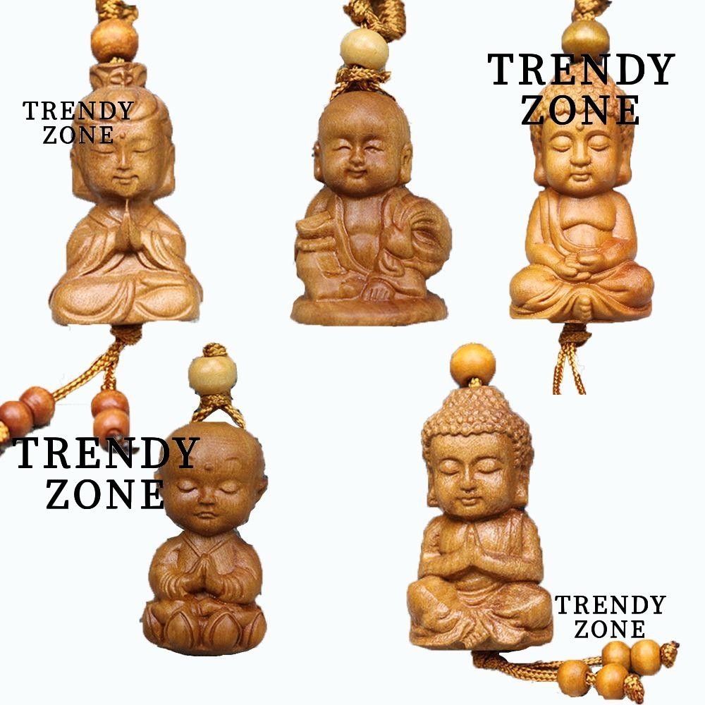 แนวโน้มYZONE จี้แกะสลักอุปกรณ์เสริมพระพุทธรูป Monk Key Holder
