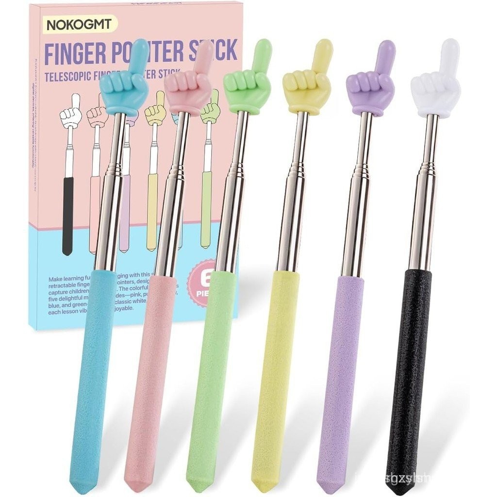 6PCS Finger Pointer Stick สําหรับห้องเรียน – ขยายครู Pointer Stick และ Pointer Finger Tool – สีสัน H