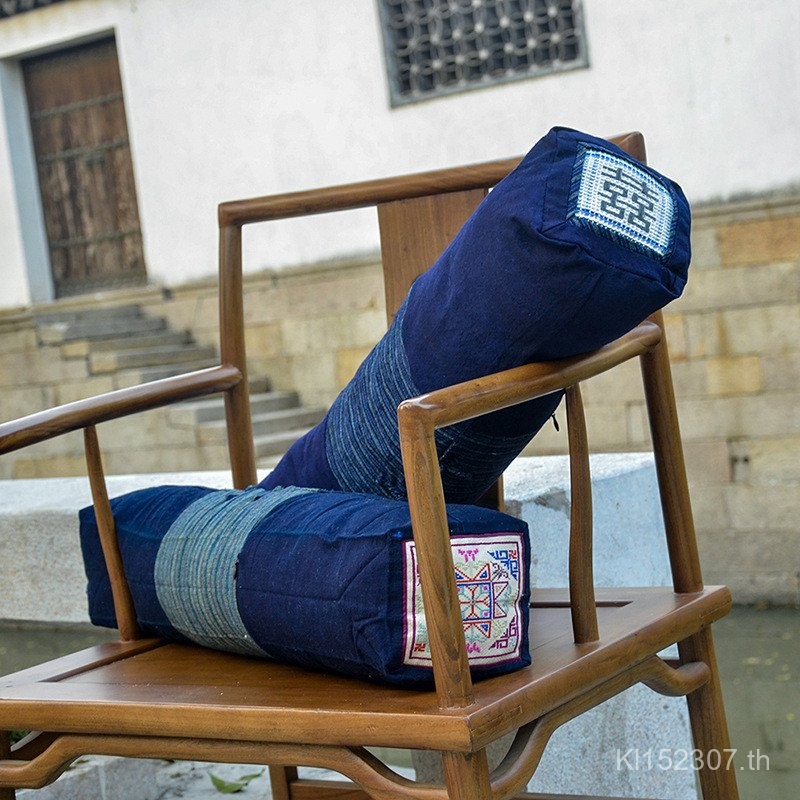 Core Disk Buckle Pillow: หมอนรองศีรษะทรงสี่เหลี่ยม สไตล์จีน พร้อมพวงมาลัยดิสก์ buckle สำหรับใช้ในบ้า