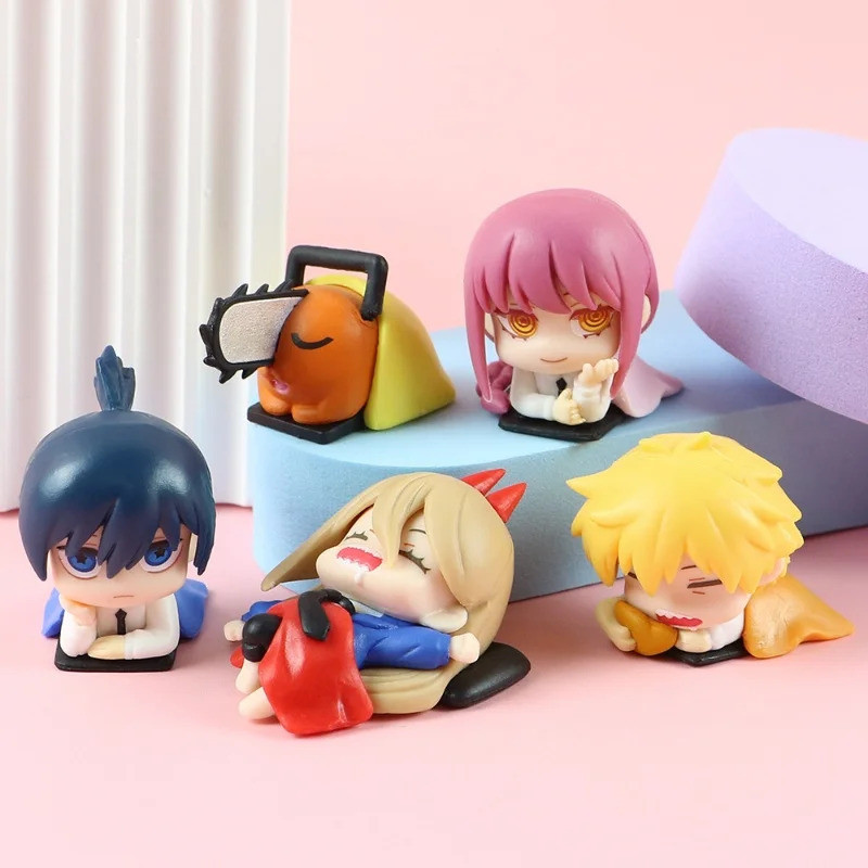 Chainsaw Man Figurines Pochita Denji Makima Power ตุ๊กตารุ่นอะนิเมะน่ารักการ์ตูนญี่ปุ่นเครื่องประดับ