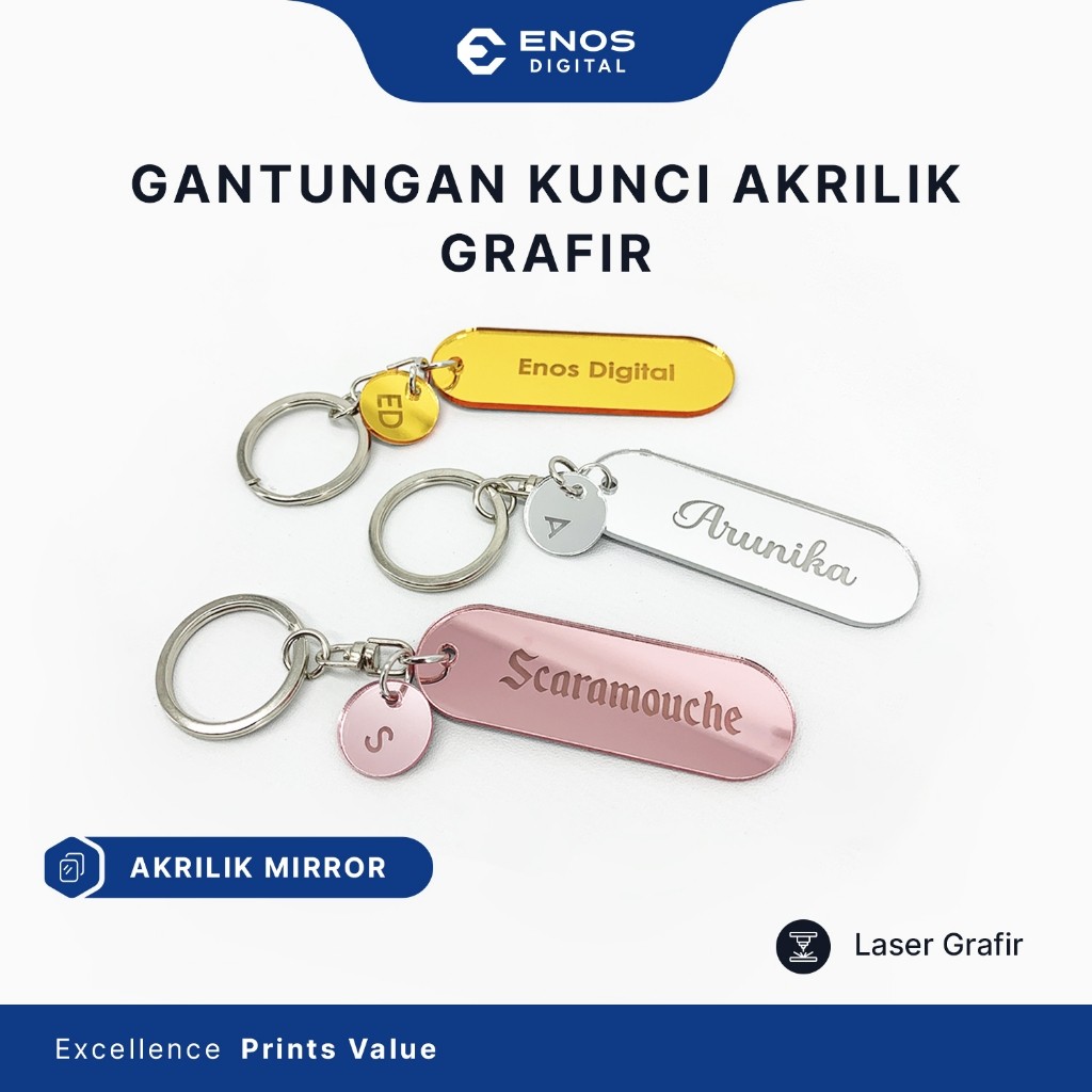GANTUNGAN CUSTOM NAME KEYCHAIN ACRYLIC Mirror TEXT ENGRAVED / CUSTOM KEYCHAIN / CUSTOM KEYCHAIN