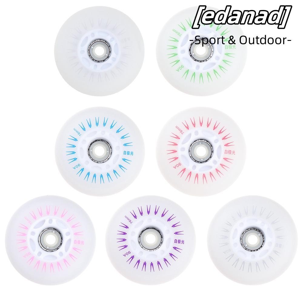 อะไหล่ล้อม้วนลูกกลิ้ง 4 ชิ้น LED 90A ขนาด 60 มม. และ 62 มม. ใช้ได้ดีกับอินไลน์สเก็ตกลางแจ้ง