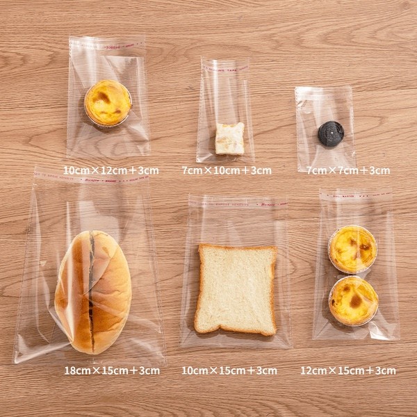 ถุงแก้ว ถุงซิปล็อค ถุงของขวัญ ถุงบรรจุภัณฑ์ขนมปัง ถุงอบ โปร่งใส Scone อาหาร Ziplock กระเป๋าบิสกิตขนา