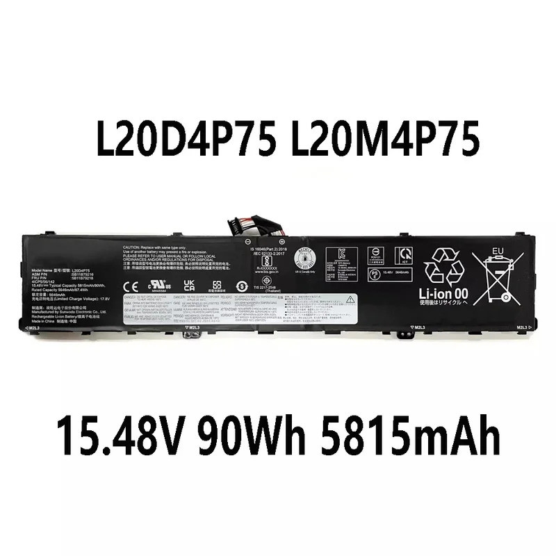 L20D4P75 L20M4P75 19.18V 90Wh 5815mAh แบตเตอรี่แล็ปท็อปสําหรับ Lenovo ThinkPad P1 G4 Series G4 20Y30