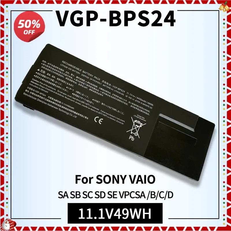 BPS24 แบตเตอรี่แล็ปท็อปสําหรับ SONY Vaio VGP-BPS24 SA SB SC SD VPCSA VPCSD โน้ตบุ๊ค OEM โรงงาน BPL24