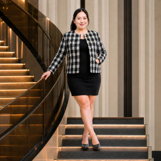 แจ็กเก็ตผ้าทวีต ไซส์ S-5XL กระดุมมุก ลุคดูแพง ใส่ทำงาน/ออกงาน ใส่สวยทุกโอกาส พรางหุ่นได้ดีมาก