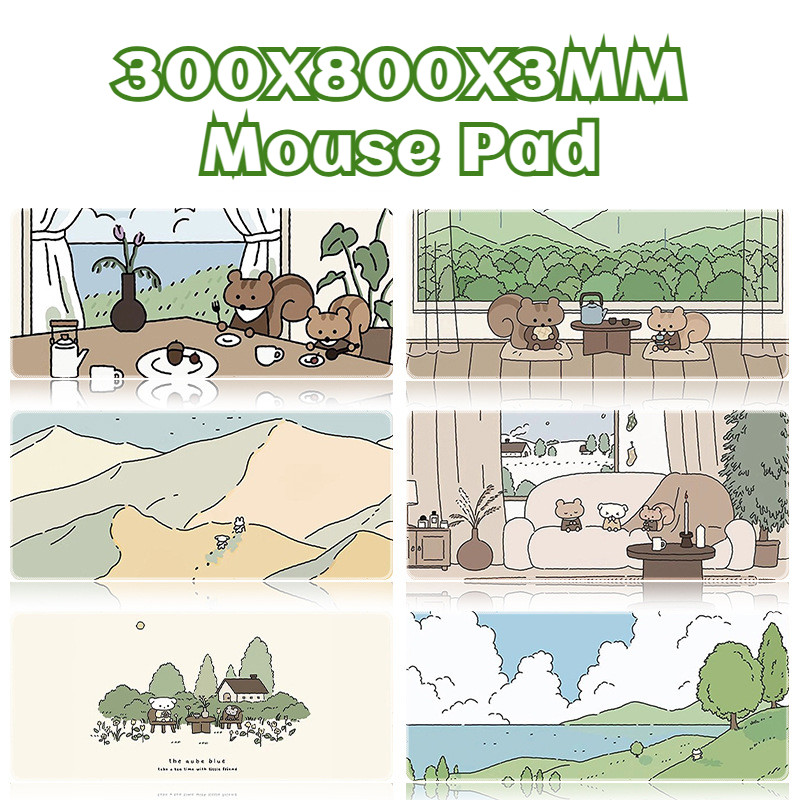 แผ่นรองเมาส์ 80x30cm หนา3mm Mousepad กันลื่นขนาดใหญ่ Table Mat
