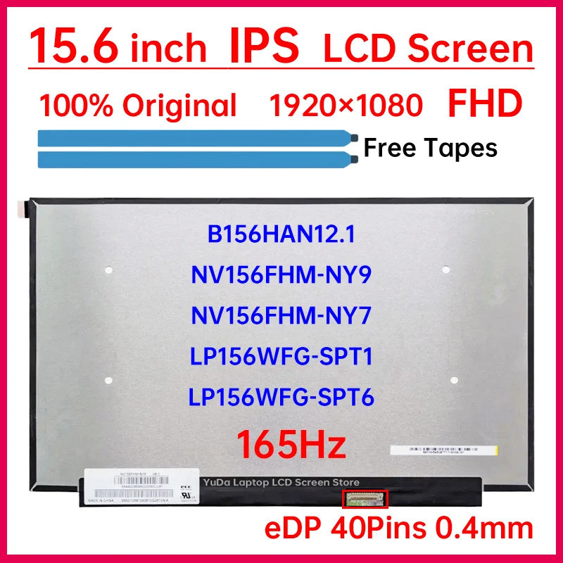 15.6 "165Hz แล็ปท็อปหน้าจอ LCD NV156FHM-NY9 NV156FHM-NY7 B156HAN12.1 LP156WFG-SPT1 LP156WFG-SPT6 จอแ