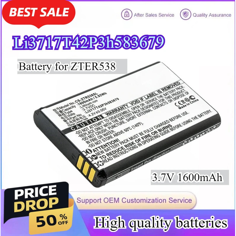Li3717T42P3h583679 1600mAh 3.7V แบตเตอรี่สําหรับ ZTE R538 โทรศัพท์เปลี่ยนแบตเตอรี่แบบชาร์จไฟได้ 5.92