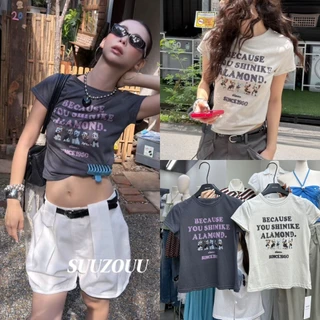 ❤ 🧵 🇰🇷 SU366 เสื้อยืดลายน้องหมา ใส่แล้วใจละลายลุคง่าย ๆ ที่ใส่ได้ทุกวัน แฟชั่นเกาหลี TAG MM Fish 🧡