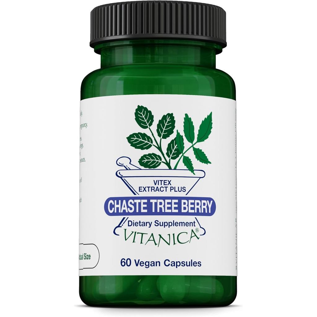 Vitanica, Chaste Tree Berry, Vitex Extract Plus, มังสวิรัติ, 60 แคปซูล