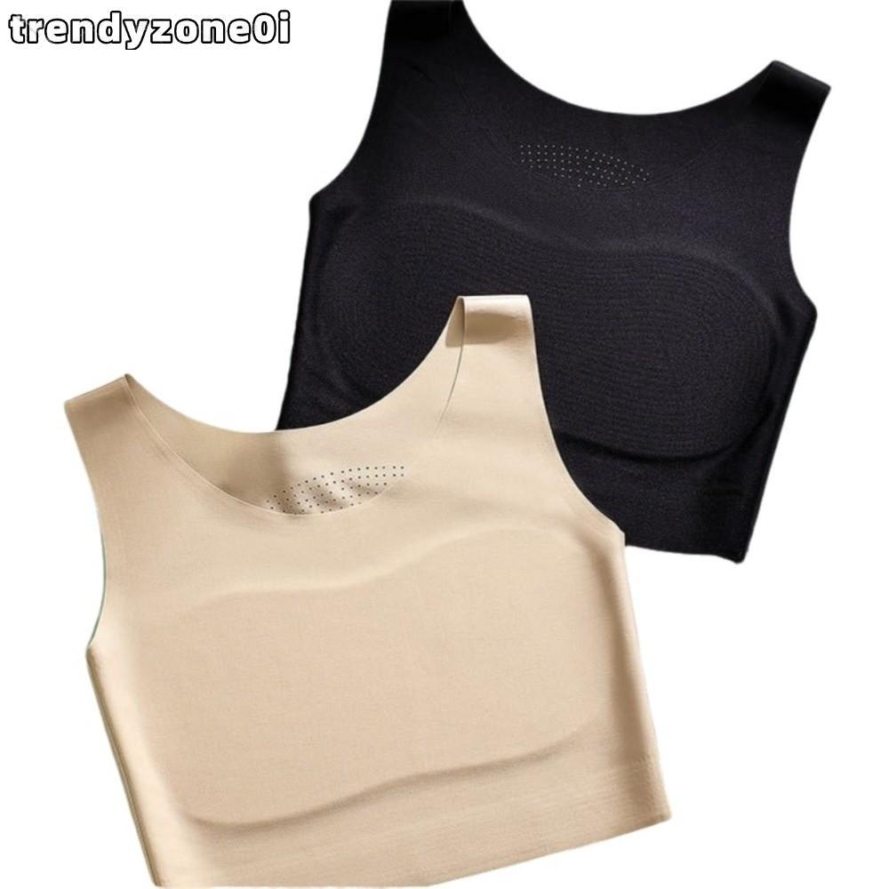 TRENDYZONE0I หน้าอกผูกพันชุดชั้นใน, S/M/L/XL/XXL ผ้าไหมน้ําแข็งวัสดุ Liquid Foundation Bra, แหวนเหล็