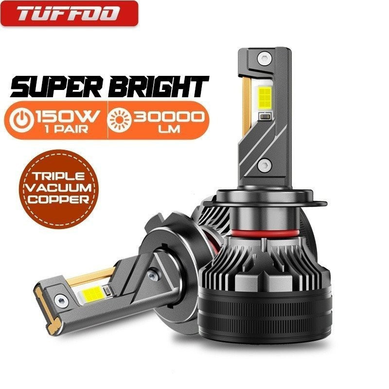TUFFOO รถ LED ไฟหน้าหลอดไฟ 30000LM H4 H7 H11 9005 9006 9012 H1 HB3 HB4 HIR2 9003 D2H H9 สูง/ต่ํา LED