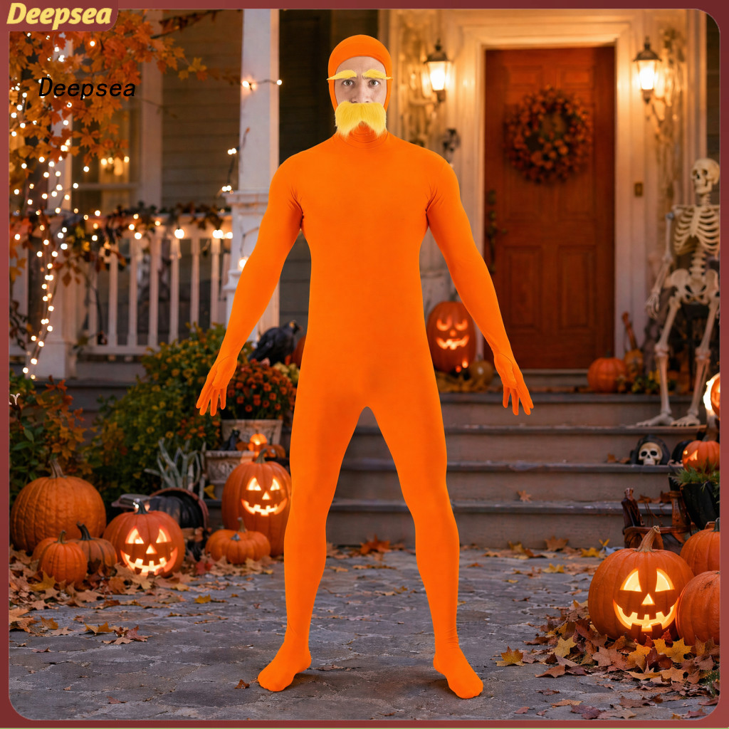 DPA ทนทานคอสเพลย์ชุดสีส้ม Bodysuit สีเหลืองเคราและคิ้วสําหรับผู้ใหญ่ผู้หญิงสบายฮาโลวีนเครื่องแต่งกาย