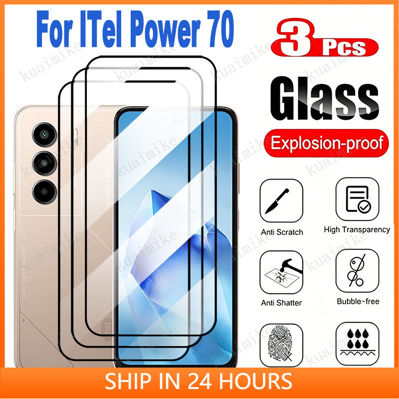 1-3 PCS 9H Ultra HD Clear Full CoverกระจกนิรภัยสําหรับITel Power 70 P70 P65 P55 P55 + RS4 Super 26 U