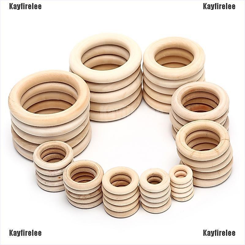 Kayfirelee แหวนไม้ธรรมชาติสำหรับทำเครื่องประดับ DIY
