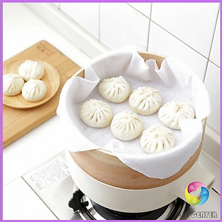 Eos Center ผ้าขาวบาง(เล็ก) สำหรับนึ่งอาหาร สามารถซักแล้วนำกลับมาใช้ใหม่ได้ Steamer mat