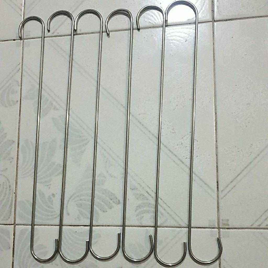 ตะขอเอสแสตนเลส304โต4มม.6ตัวตัว150บาท12ตัว300บาทตัวยาว38ซมปากกว้าง3.5ซม.