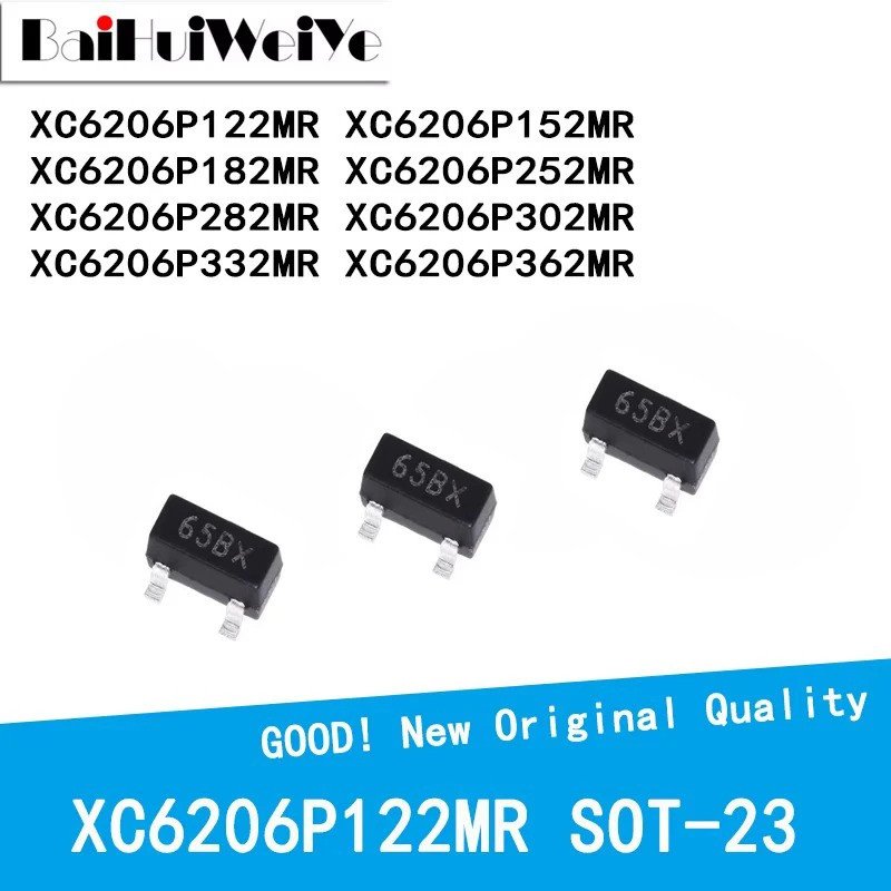 5PCS XC6206P122MR XC6206P152MR XC6206P182MR XC6206P252MR XC6206P282MR XC6206P302MR XC6206P332MR XC62