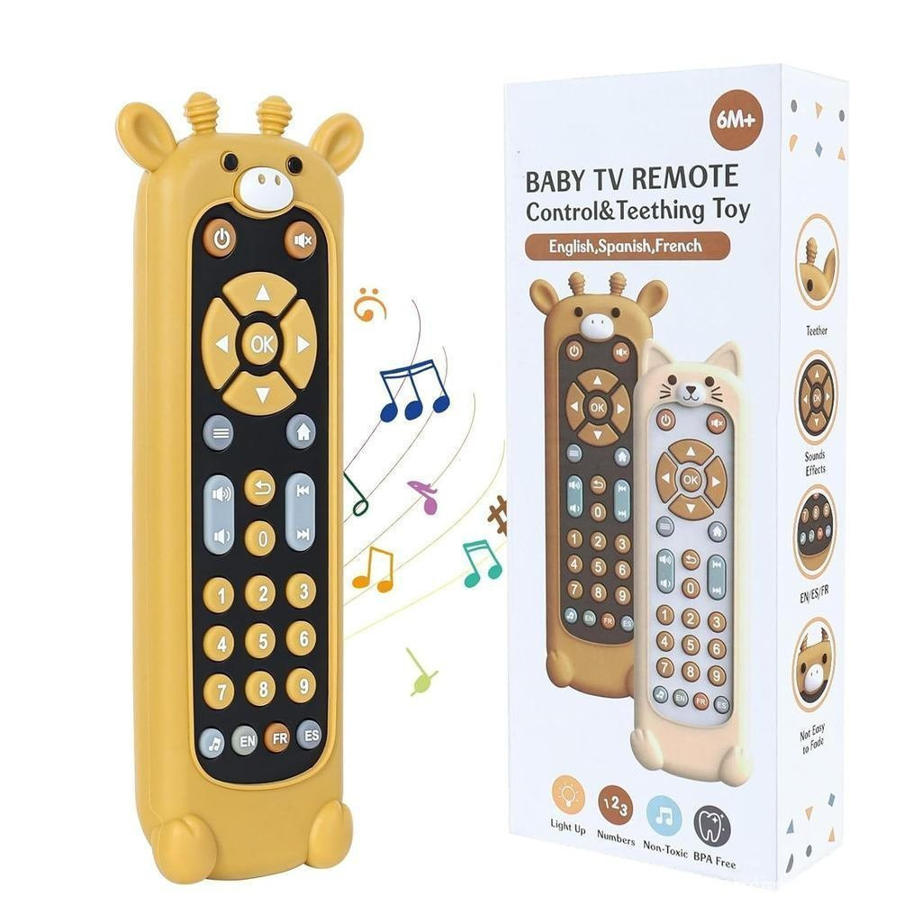 Orzbow Baby Remote Control Toy for 6 Month+ with Silicone Teether Cover, TV Remote Toy withRealistic