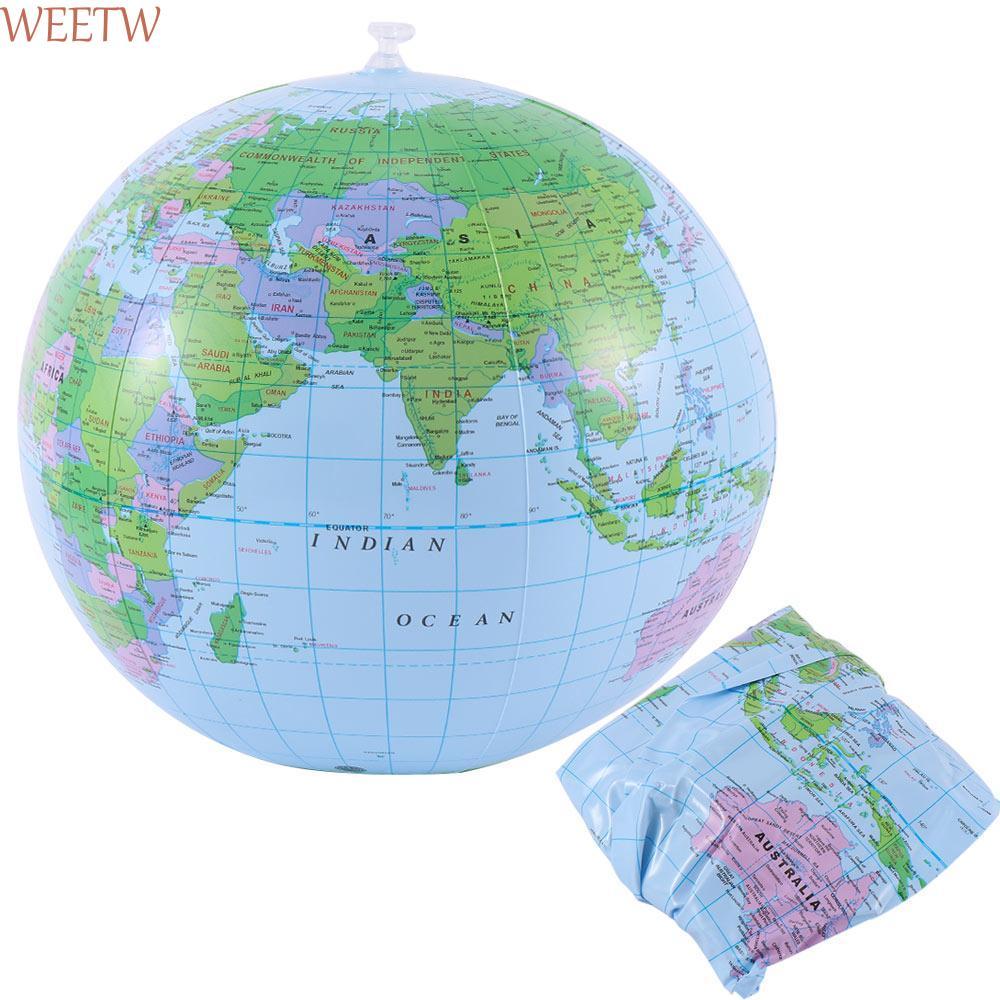 WEETW Inflatable Educational Giant Blow Up Gift Beach Ball English Kids Earth World Map