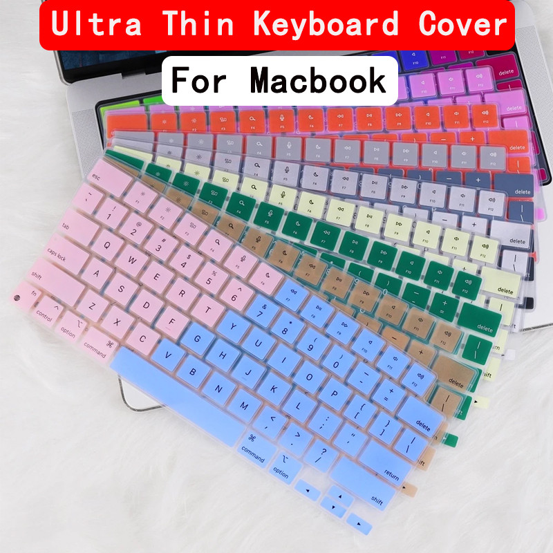 กันน้ํากันฝุ่นซิลิโคนนุ่มแป้นพิมพ์ผิว Anti-Dirt คีย์บอร์ดสําหรับ MacBook Air Pro M1 M2 M3 M4 13/14/15/16 นิ้ว 2020-2026