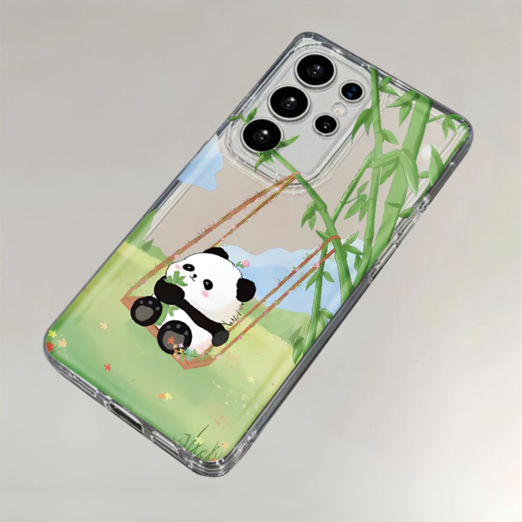 Panda Bamboo สําหรับ Samsung 25 FE กรณี S26 S24 S23 S22 S21 S20 Ultra FE A16 A12 ปลอกกันฝุ่นกันกระแท
