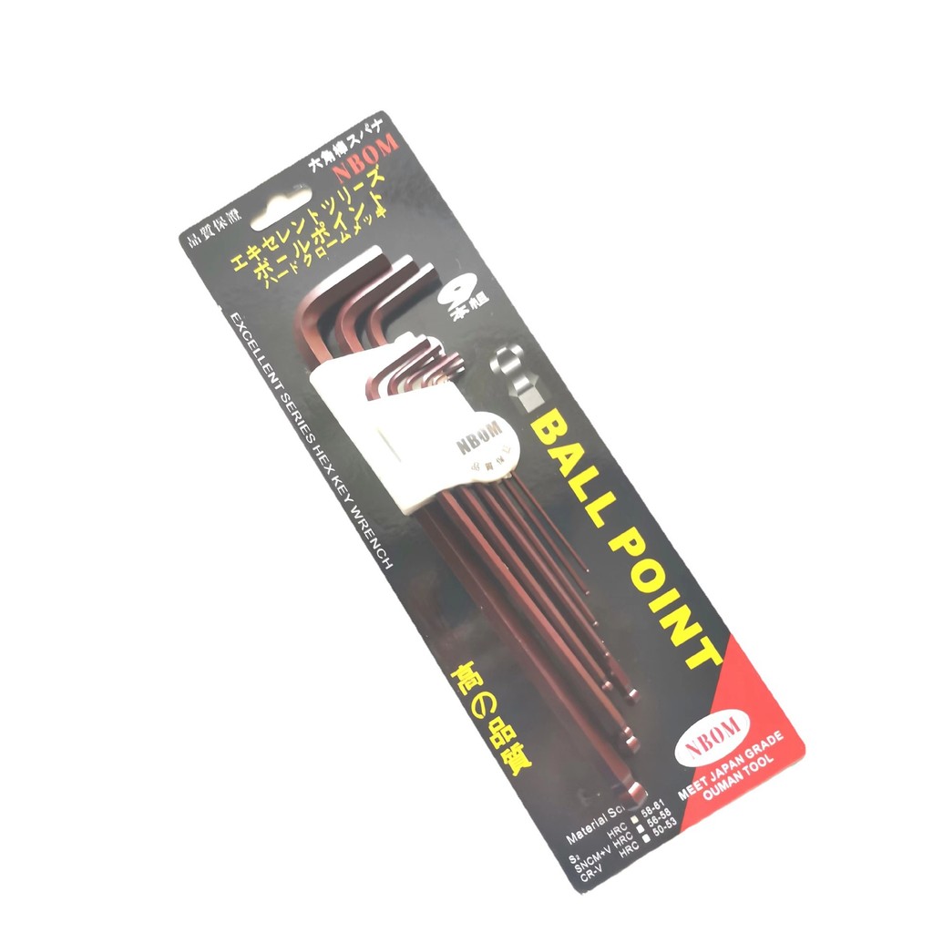 ชุด 9 ชิ้น S2 Bronze Allen Manual Allen ประแจ T-Type Allen Hand Tool