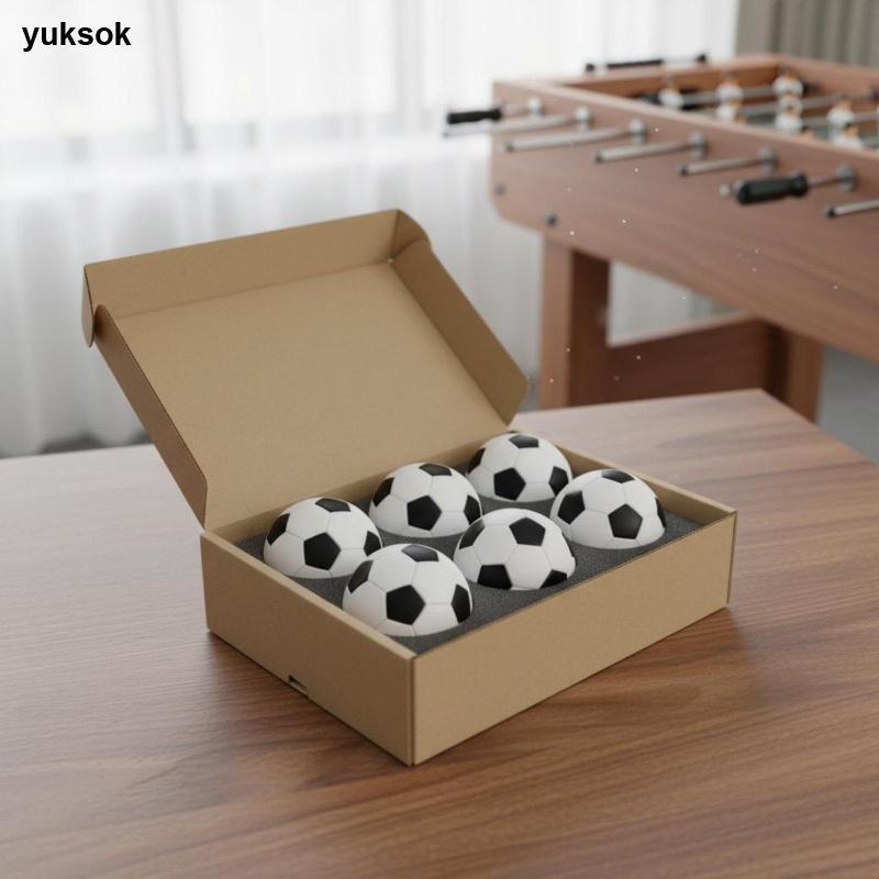 Yuksok 6 ชิ้นยาวนาน 23 มม.ตารางลูกฟุตบอลมาตรฐาน Fit สีดําและสีขาว Foosball Ball ยางเคลือบอุปกรณ์เสริมกีฬา — صورة 6