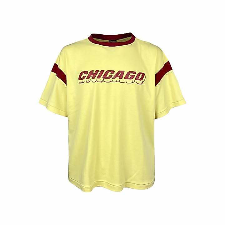Hybrid T-Shirt Women เสื้อยืดผู้ผู้หญิง แขนสั้น สีเหลือง Cotton 100% ใส่สบาย ทรงโอเวอร์ไซส์ (WTS-1071YE)