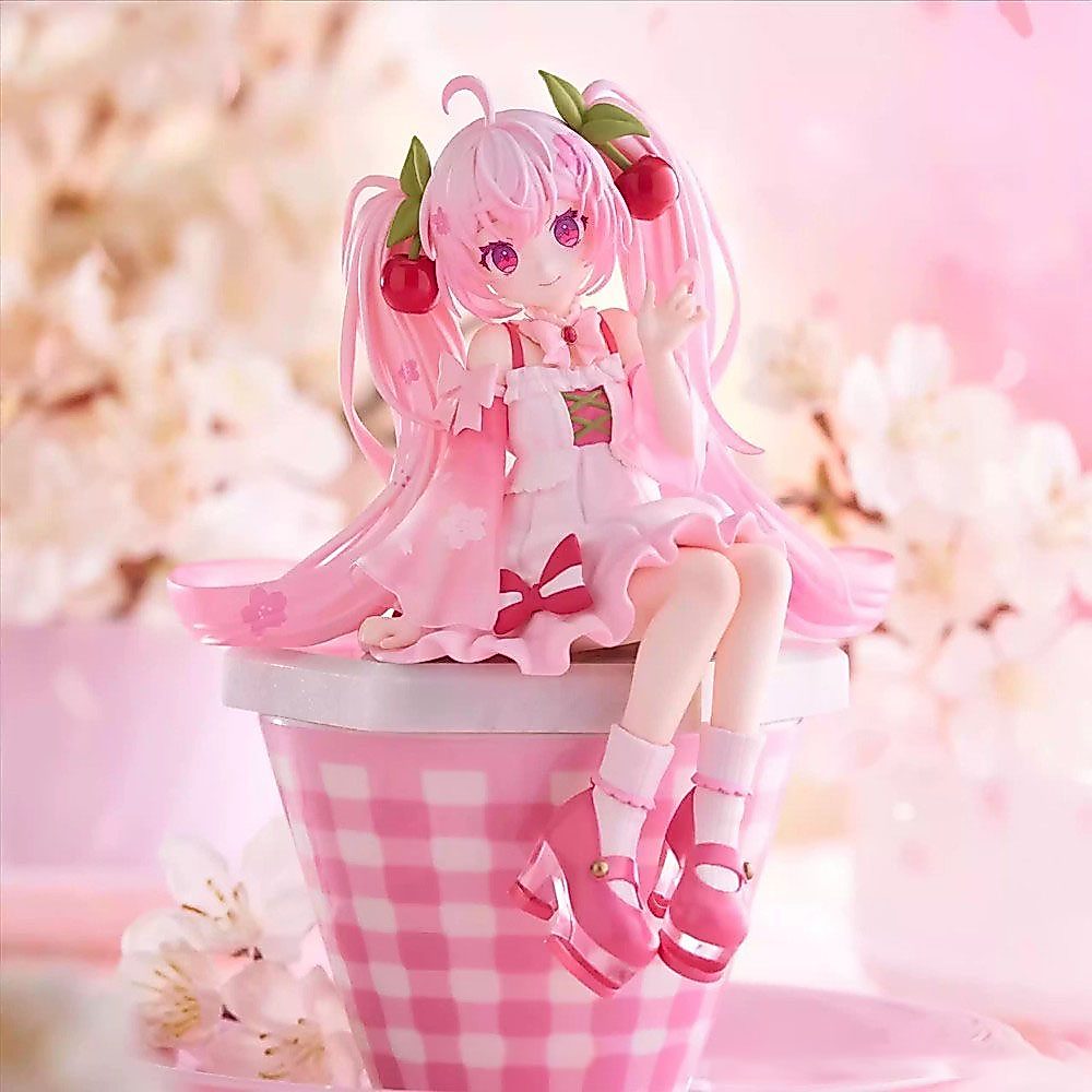 18 ซม.ใหม่อะนิเมะ Hatsune Miku Sakura Vocalod ก๋วยเตี๋ยว Stopper Cherry Blossom PVC Action Figure Kawaii Miku เดสก์ท็อปตกแต่งของขวัญวันเกิด