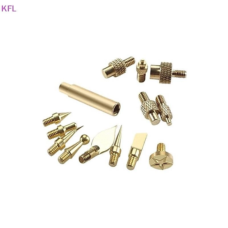 (KFL) 7/9/10Pcs ความร้อนใส่ Nut Iron Tip M2 M3 M4 M5 M6 M8 ด้ายทองเหลืองฝังชุดเครื่องมือสําหรับพลาสติก 3D เครื่องพิมพ์บัดกรีเหล็กขายร้อน