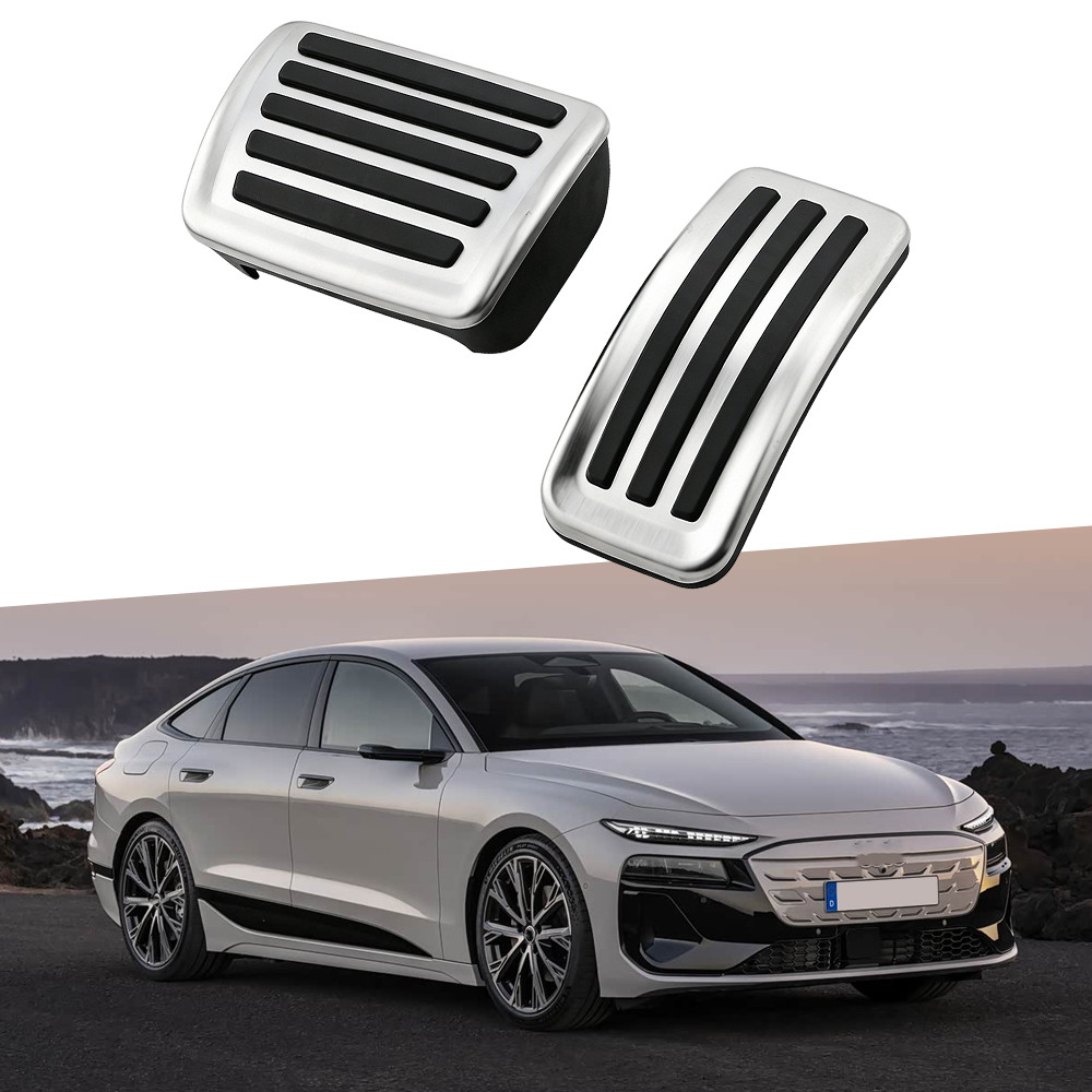 เหยียบรถยนต์สําหรับ Audi A6 E-TRON 2025 2026 E-TRON 2026 Macan E-TRON 2 ชิ้นแก๊สเบรคเหยียบฝาครอบสแตน