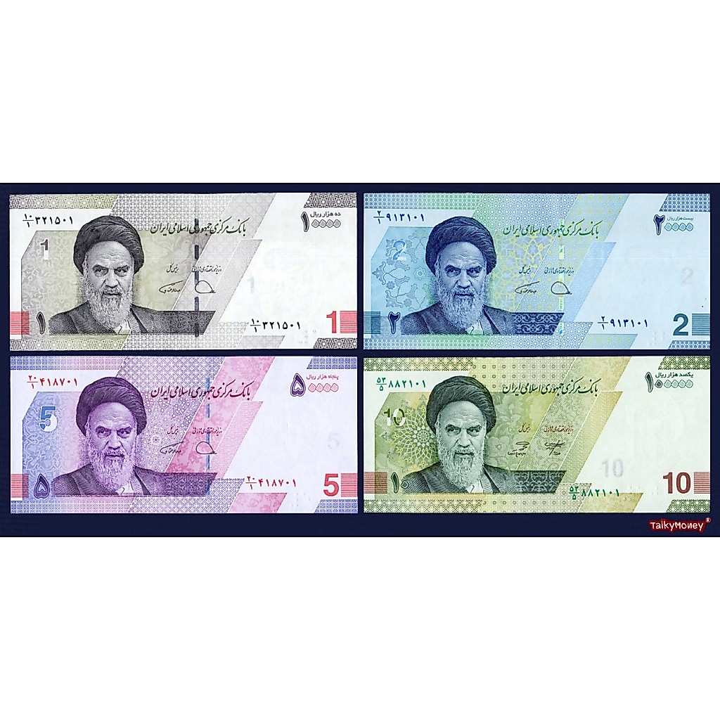 ชุด 4 ใบ อิหร่าน IRAN รุ่นปี 2022 P-S4-2022 สภาพใหม่เอี่ยม 100% ไม่ผ่านการใช้ สำหรับสะสม