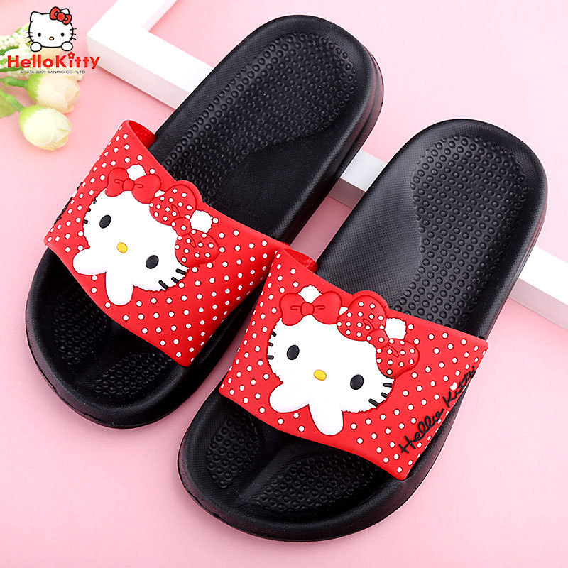 Hello Kitty รองเท้าแตะ Hello Kitty เด็กการ์ตูนน่ารักรองเท้าแตะรองเท้าแตะสาวในร่ม