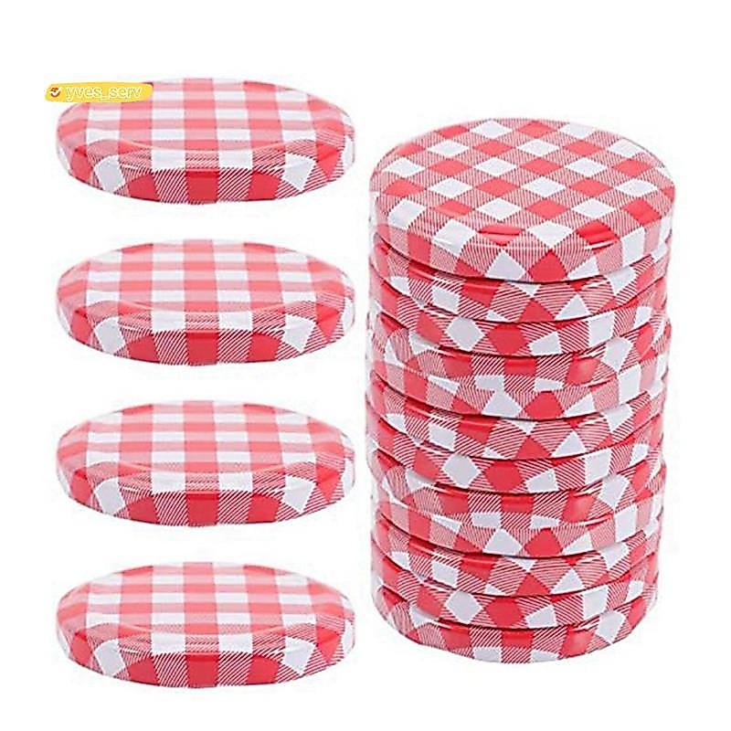 yves_serviceJam Jars พร้อมฝาปิดปากกว้างฝาขวดโลหะสําหรับโถธรรมดา 6.5 X 6.5 ซม.ชุด 40