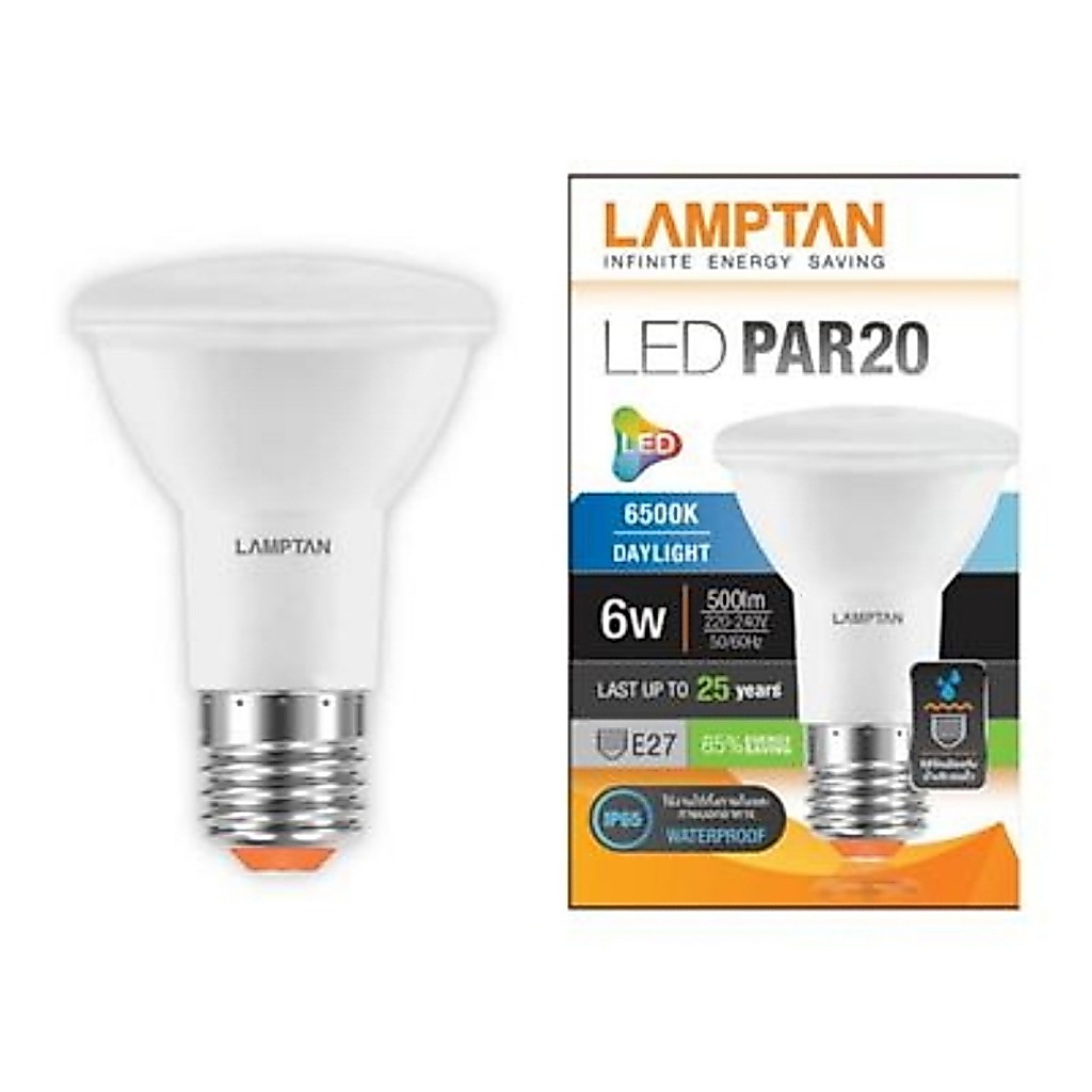 หลอดไฟ LED LAMPTAN PAR20 COLOR เดย์ไลท์ 6W / วอร์มไวท์ 6W