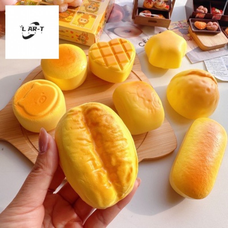 ของเล่นบีบขนมปังหันช้าขนาดเล็ก – ของเล่นคลายเครียดรูปการ์ตูนน่ารัก