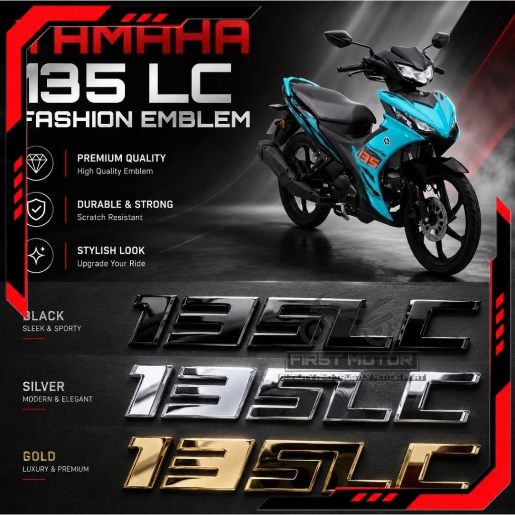 EMBLEM FASHION YAMAHA LC135 LC 135LC 135LC 135LC EMBLEM แฟชั่นอุปกรณ์เสริมอุปกรณ์เสริม MODIFY