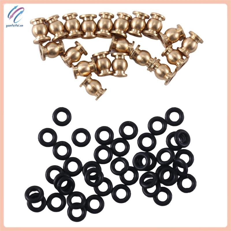 20PCS ทองเหลือง Shock Links Joint Balls Pivot Ball RC รถ Joint Balls พร้อม O-แหวนสําหรับ 1/24 RC Cra