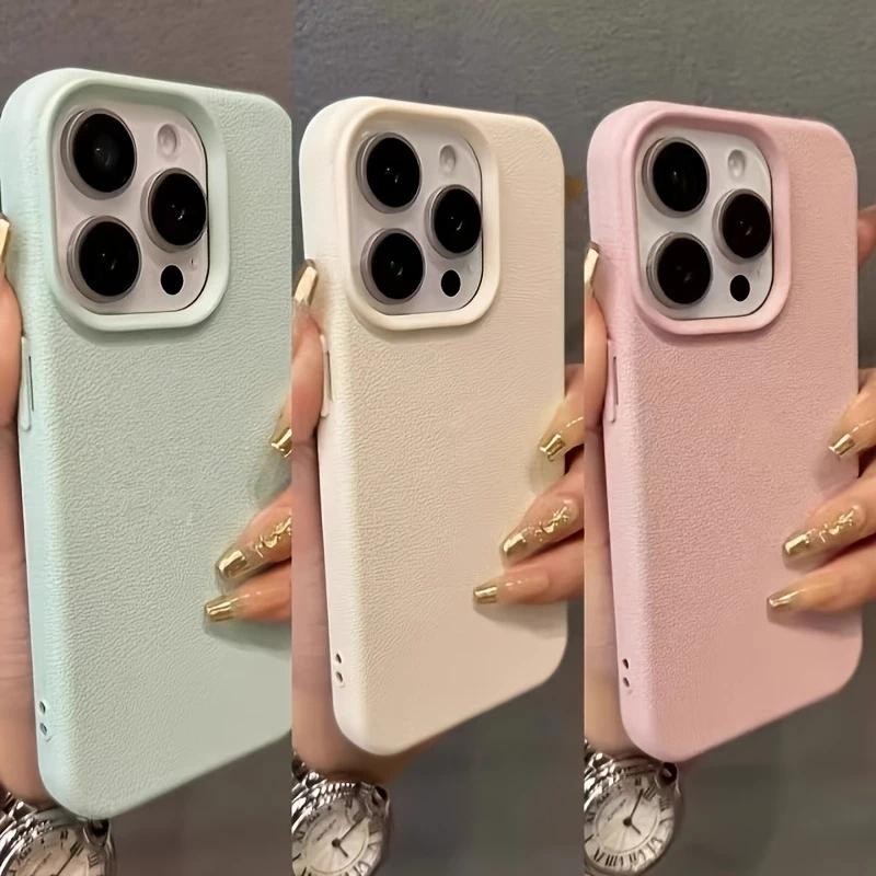 เรียบง่าย สีทึบ Case For iPhone 17 16 11 15 14 13 12 Pro Max X XSMAX XR 15 16 Plus เคสโทรศัพท์แบบนุ่ม Skin Felling