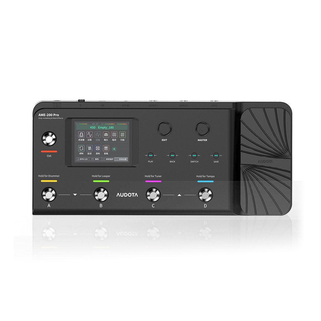 AUDOTA Amp Modeler & Multi-Effects Pedal AME-200 Pro ชาร์จจูนเนอร์ในตัว 10 โมดูลผล 200 ตั้งค่าล่วงหน