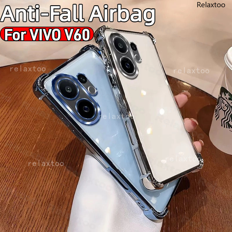 ปลอกใสสําหรับVIVO V60 V 60 VIVOV60 V60VIVO 5G 4G 2025 ชุบใสนุ่มกันกระแทกคู่เคสโทรศัพท์ปกป้องฝาหลังปล