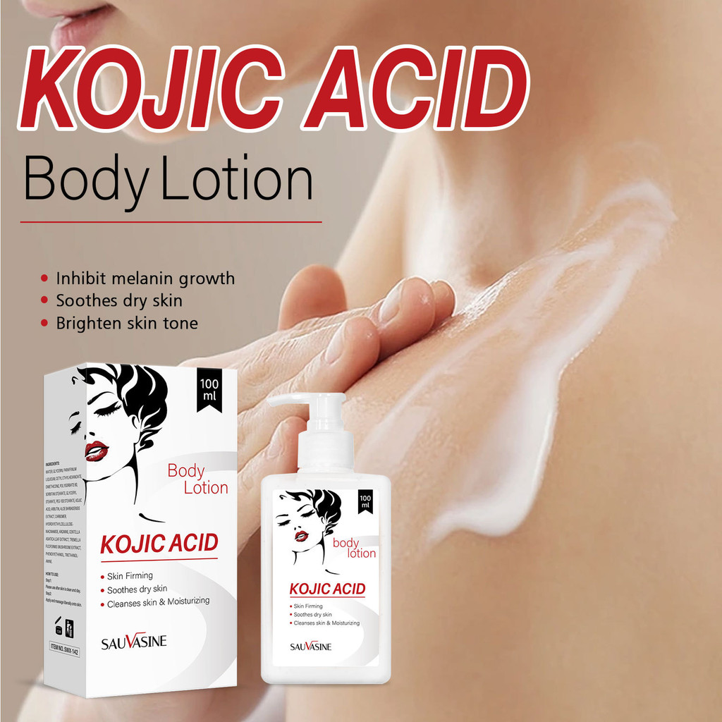 KOJIC ACID Body Lotion 100ml - Brightening, Dark Spot Corrector, Moisturize & Soothe Dry Acne Prone 