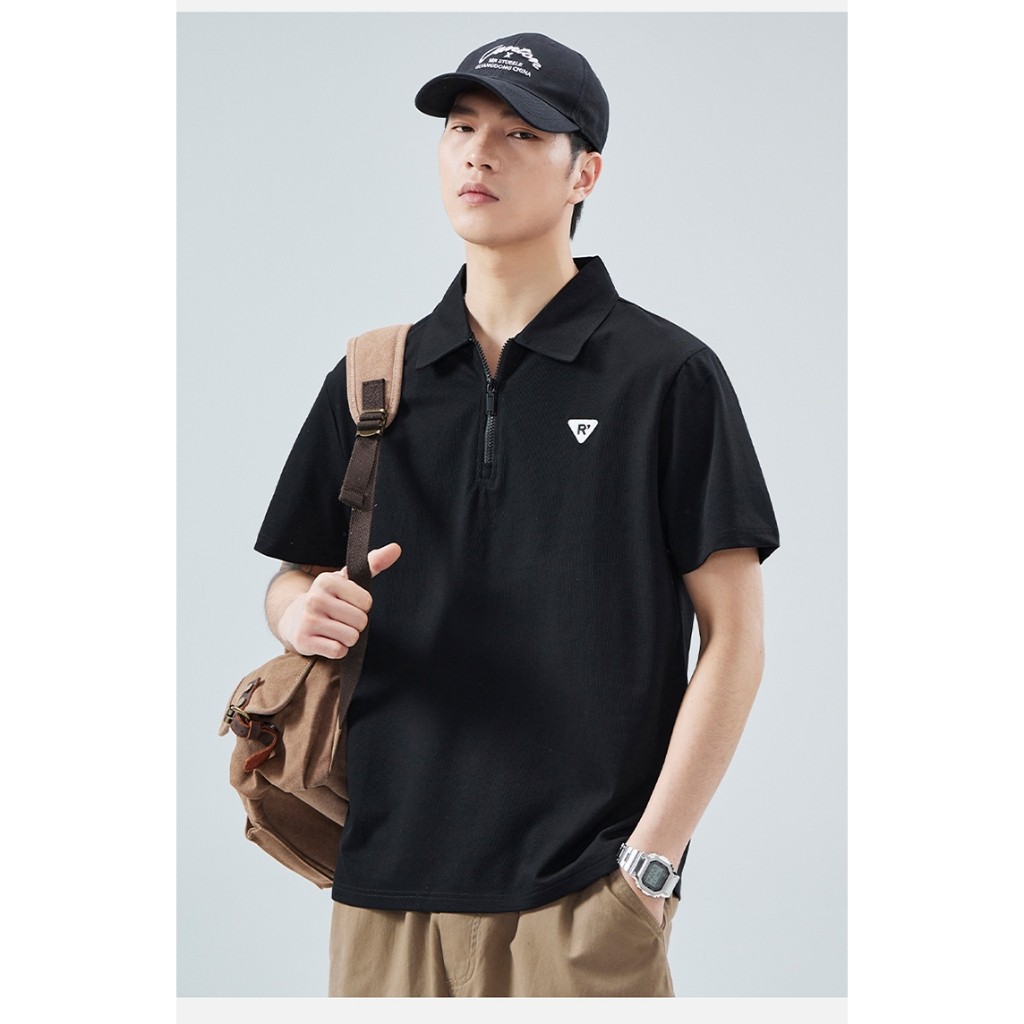 ⚡️Proman⚡️ [ 3 สี COD ] 2024 ฤดูร้อน รุ่นใหม่ ปกพับ ซิป POLO แบรนด์ยอดนิยม แขนสั้นผู้ชาย เสื้อยืด ลำลอง ราคา ถูกที่สุด ดีลบีเคเค แกลเลอรีภาพที่ 7