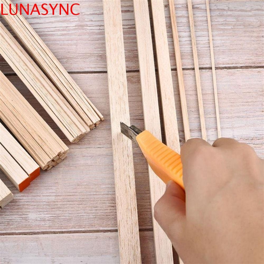 LUNASYNC Balsa Wood Craft Model Making Materials Craft Accessories 30mm Wood Chips Building แกะสลักห